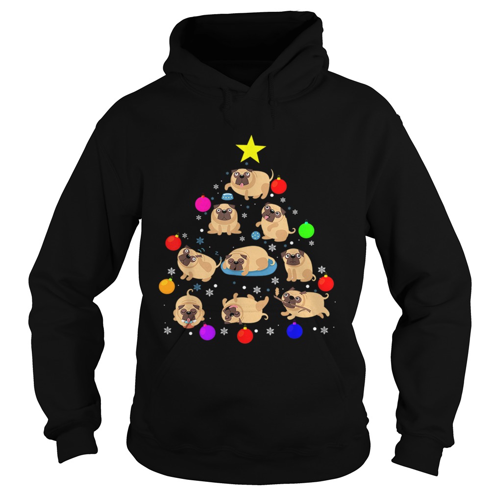 Pug Dog Christmas Tree T Shirt Ornament Decor Gift TShirt Hoodie