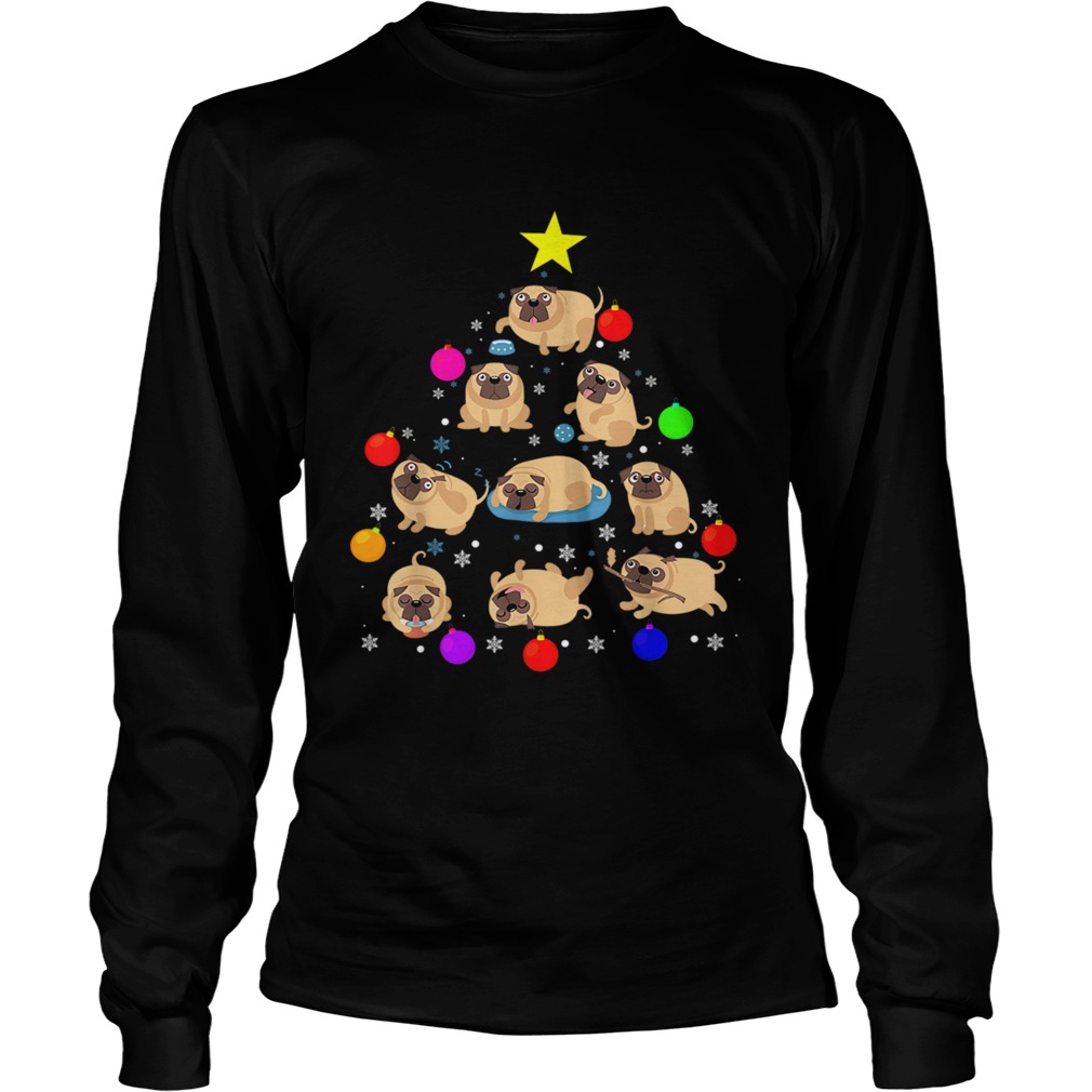 Pug Dog Christmas Tree T Shirt Ornament Decor Gift TShirt LongSleeve