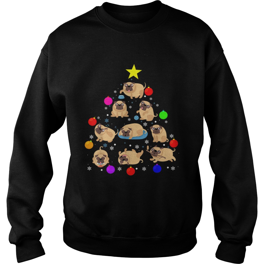 Pug Dog Christmas Tree T Shirt Ornament Decor Gift TShirt Sweatshirt