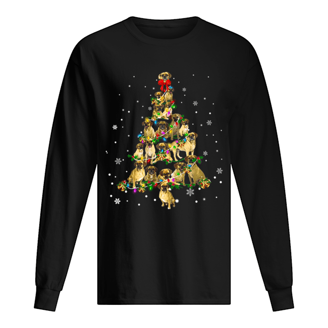 Puggle Christmas Tree T-Shirt Long Sleeved T-shirt 