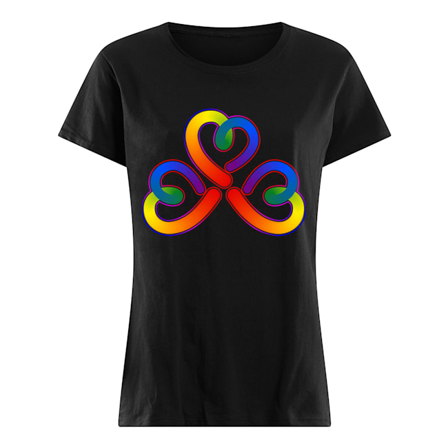 Rainbow Colored Hearts LGBT Pride T-Shirt Classic Women's T-shirt