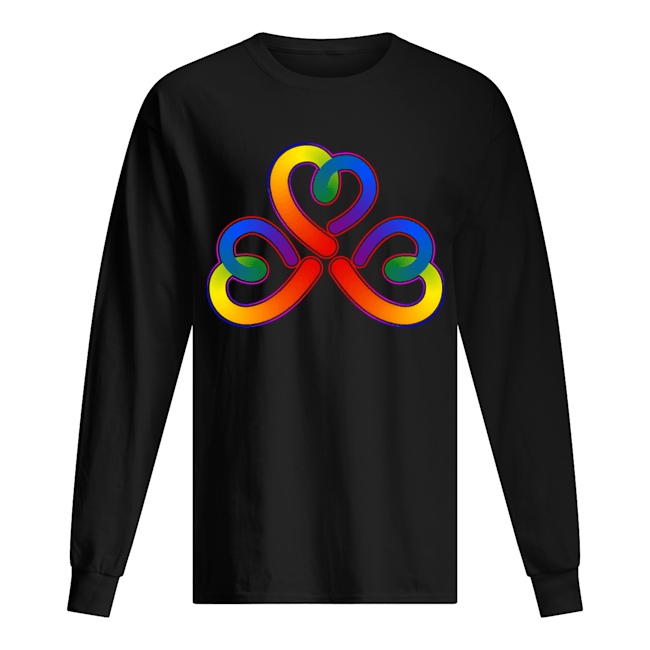 Rainbow Colored Hearts LGBT Pride T-Shirt Long Sleeved T-shirt 