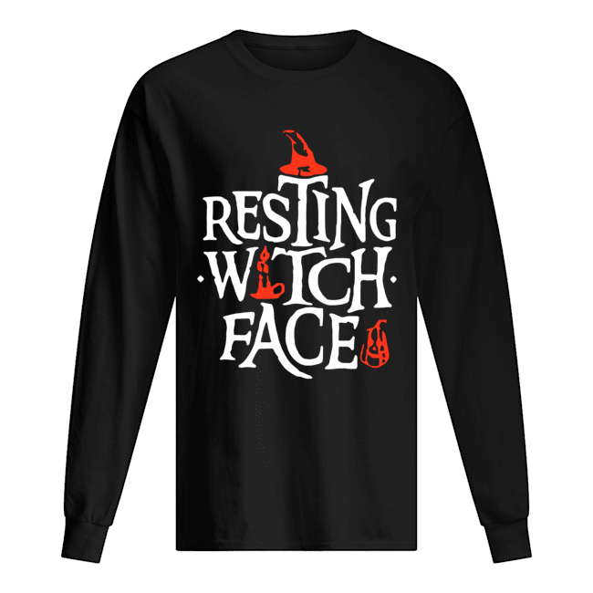 Resting Witch Face Shirt Original Halloween Shirt Long Sleeved T-shirt 