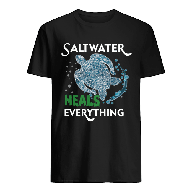 Saltwater Heals Everything Turtle Lover Gift T-Shirt