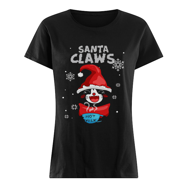 Santa Claws Black Cat Ugly Christmas Shirt Classic Women's T-shirt