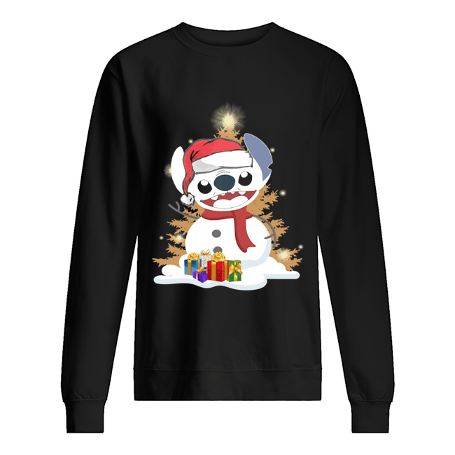 Santa Stitch Make Snowman Christmas T- Shirt Unisex Sweatshirt
