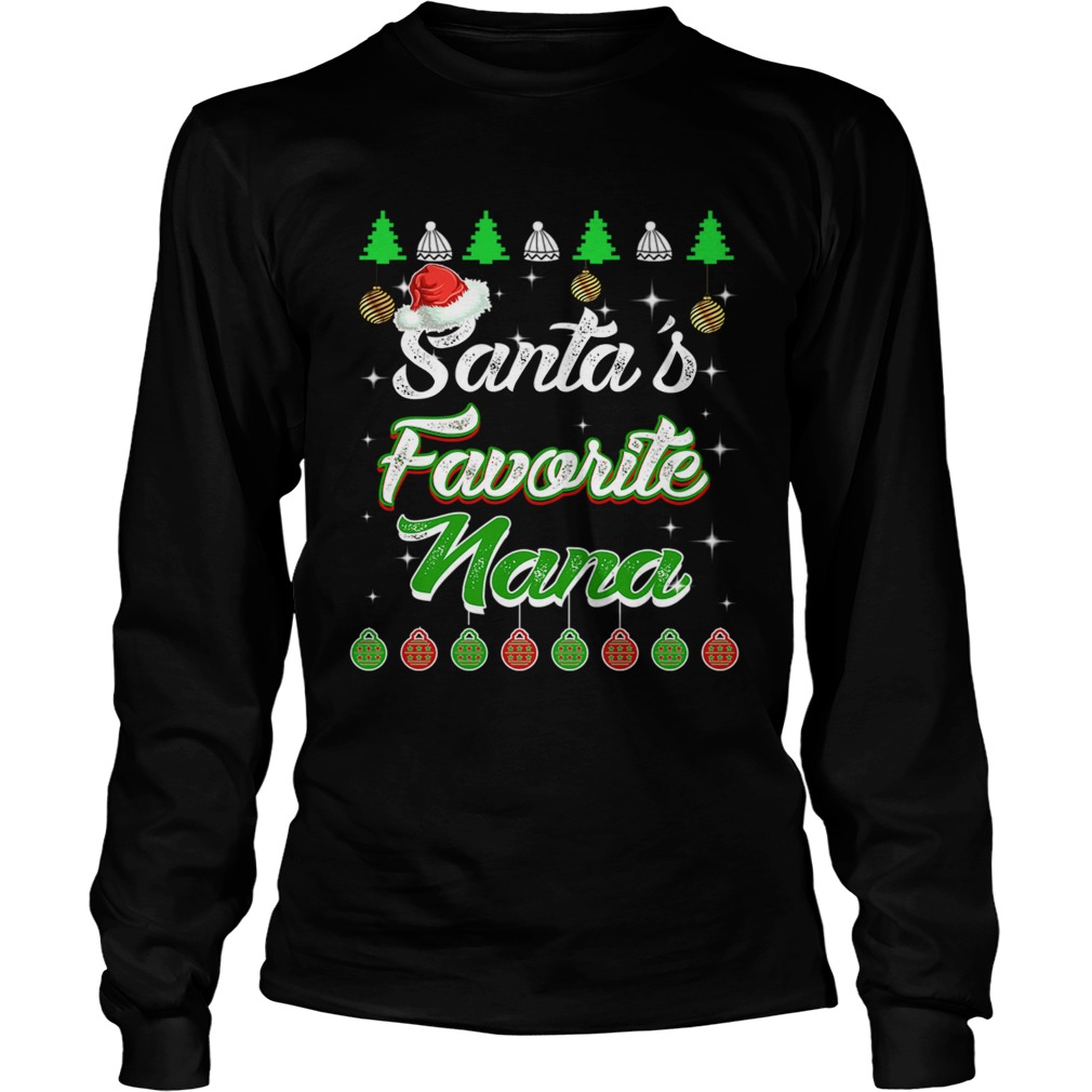 Santas Favorite Nana Awesome Christmas TShirt LongSleeve