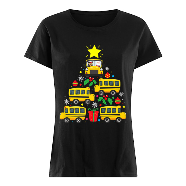 School Bus Driver Christmas Tree Shirt Classic Women's T-shirt