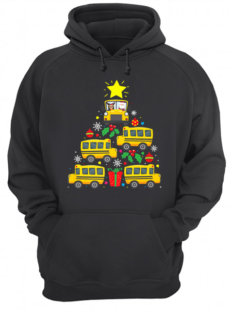 School Bus Driver Christmas Tree Shirt Unisex Hoodie