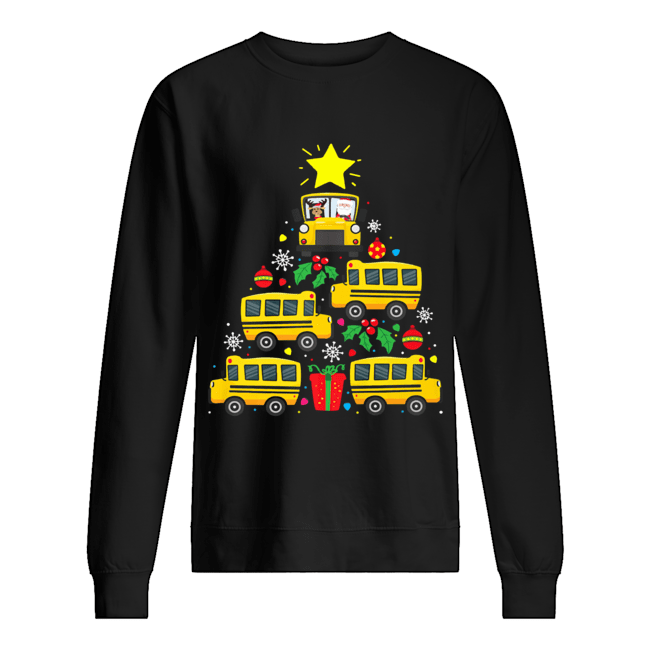 School Bus Driver Christmas Tree Shirt Unisex Sweatshirt