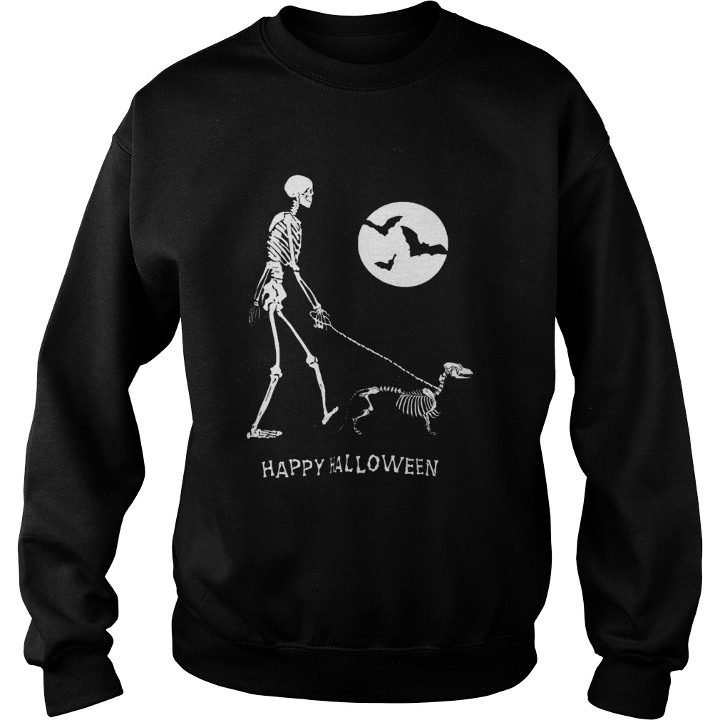 Skeleton Corgi under moon light happy Halloween Sweatshirt