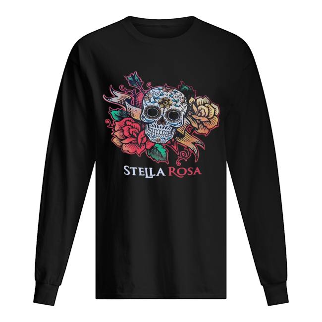 Skull rose stella rosa Long Sleeved T-shirt 