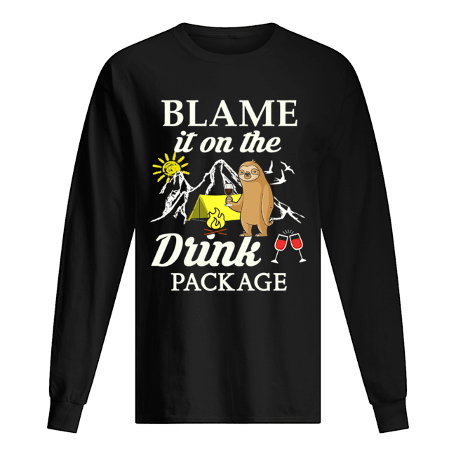 Sloth Blame It On The Drink Package T-Shirt Long Sleeved T-shirt 