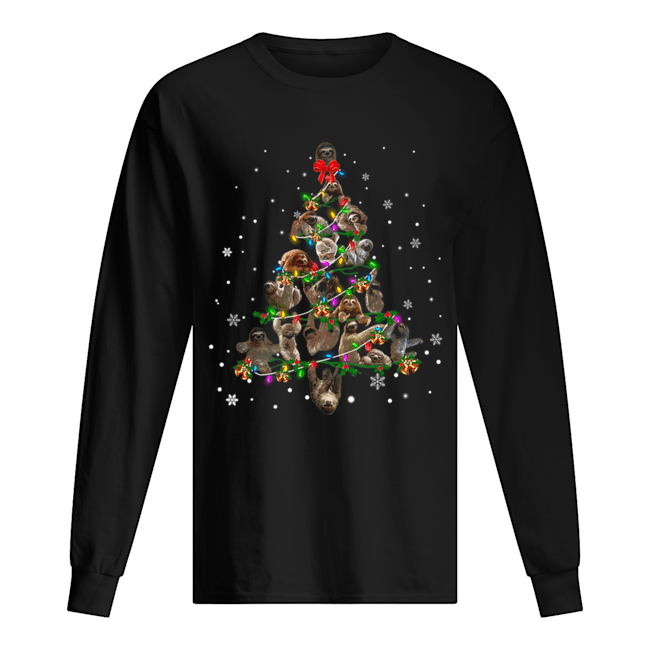 Sloth Christmas Tree T-Shirt Long Sleeved T-shirt 