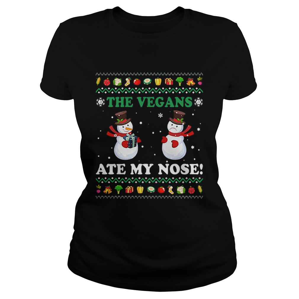 Snowman the vegans ate my nose Christmas Classic Ladies