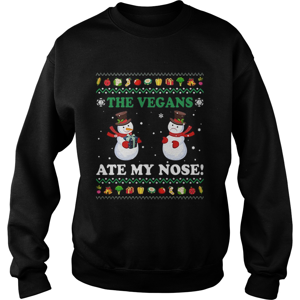Snowman the vegans ate my nose Christmas Sweatshirt
