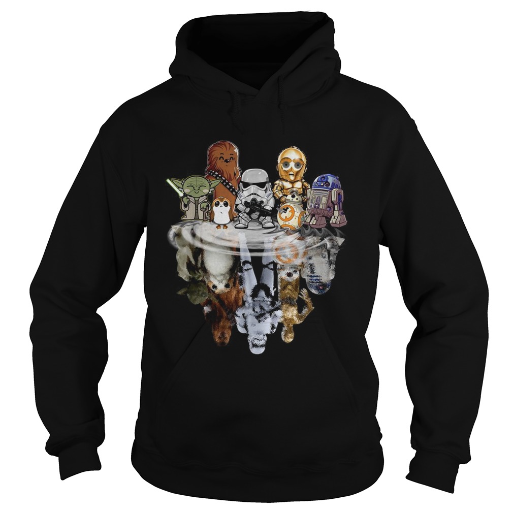 Star Wars characters chibi water mirror reflection Hoodie