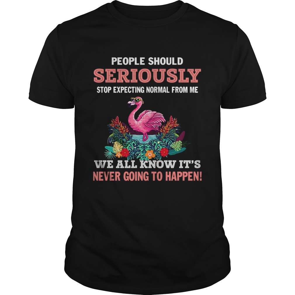 Stop Expecting Normal From Me Flamingo Lovers TShirt
