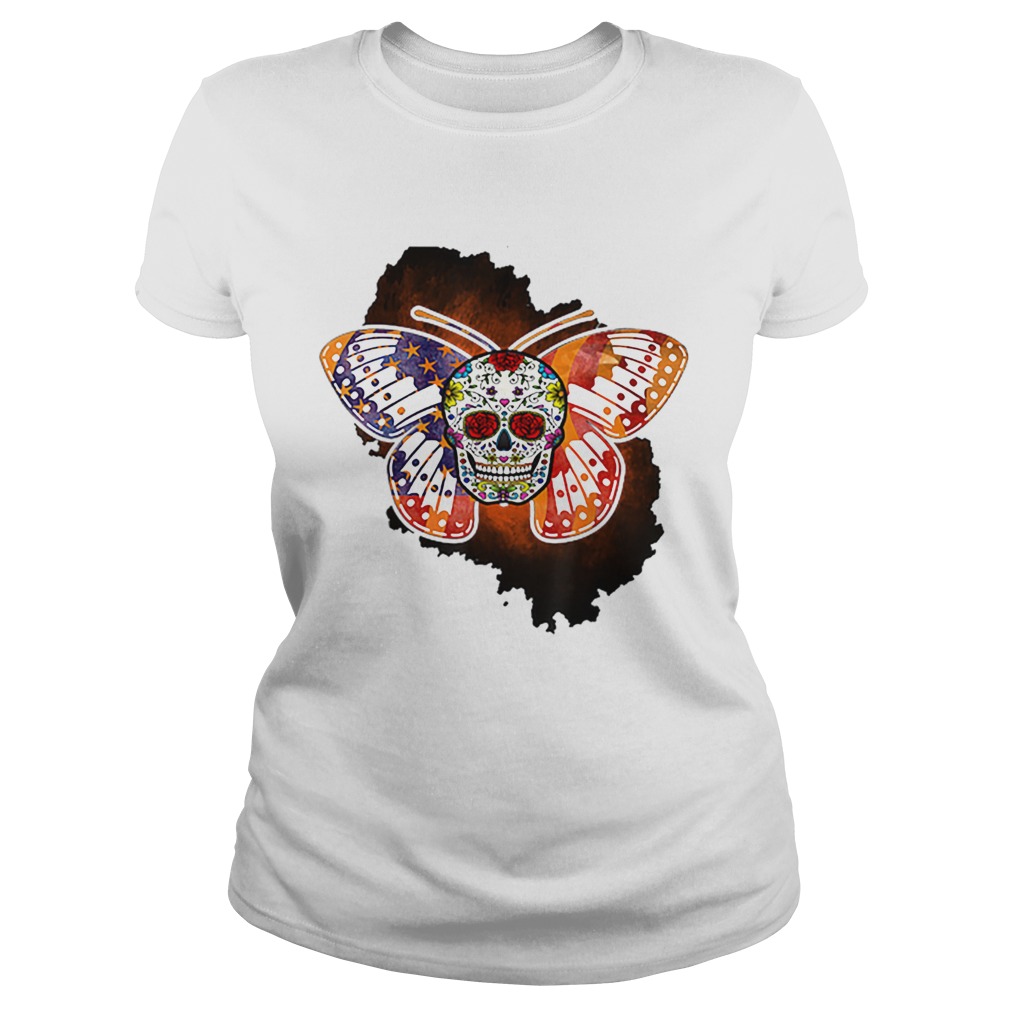 Sugar Skull Butterfly Day Of The Death Multiple Sclerosis Classic Ladies