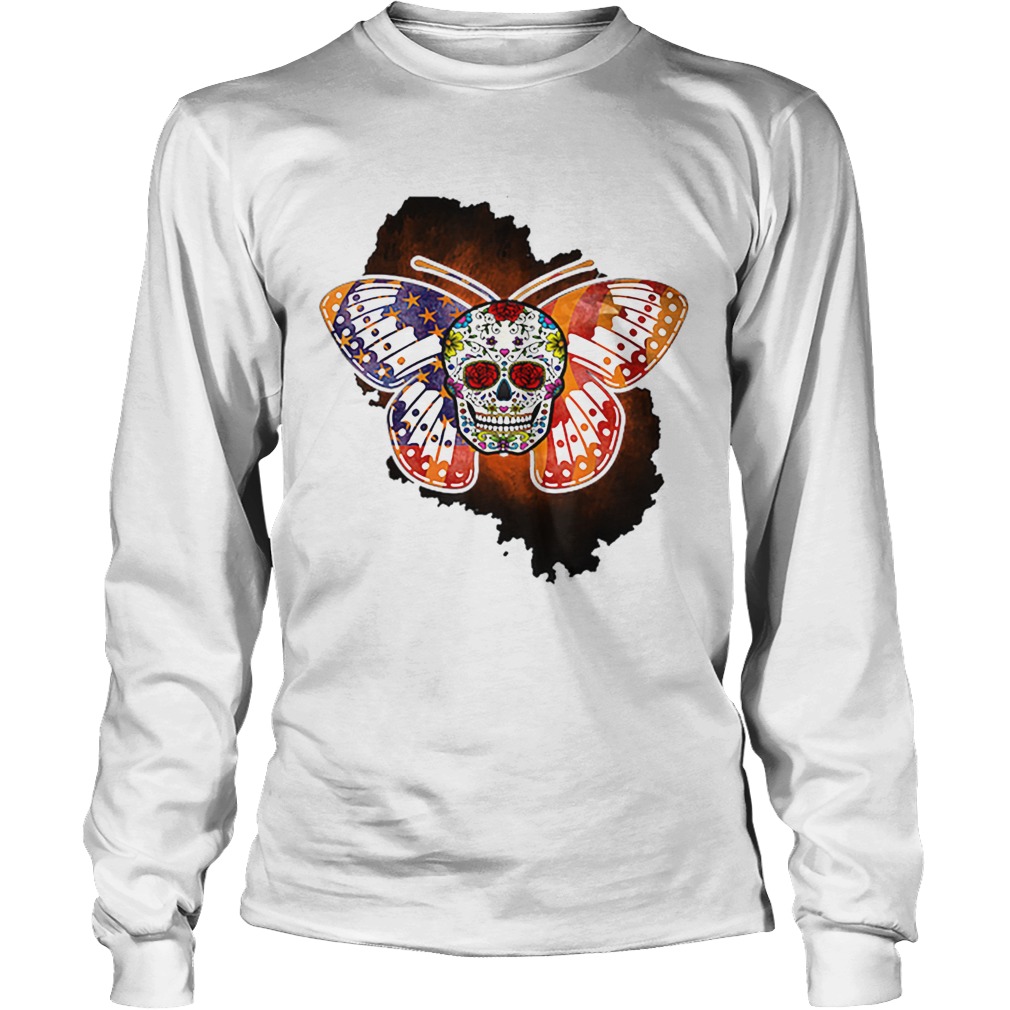 Sugar Skull Butterfly Day Of The Death Multiple Sclerosis LongSleeve