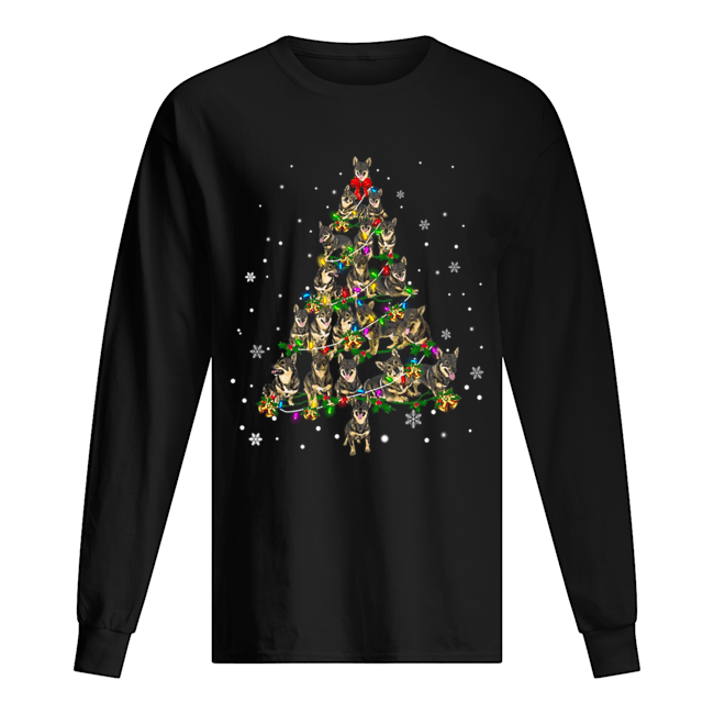 Swedish Vallhund Christmas Tree T-Shirt Long Sleeved T-shirt 