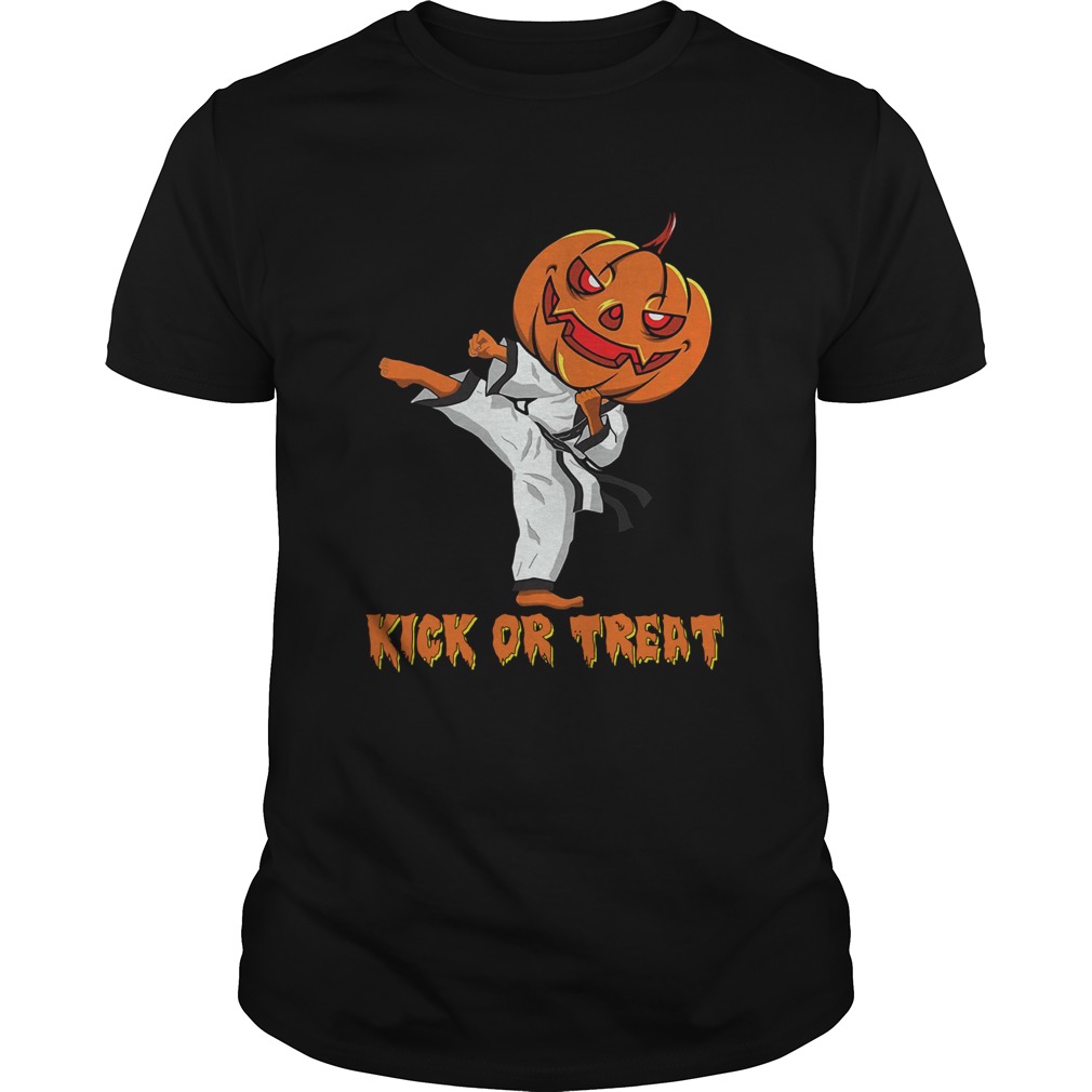 Taekwondo Kick Or Treat Pumpkin Halloween Shirt