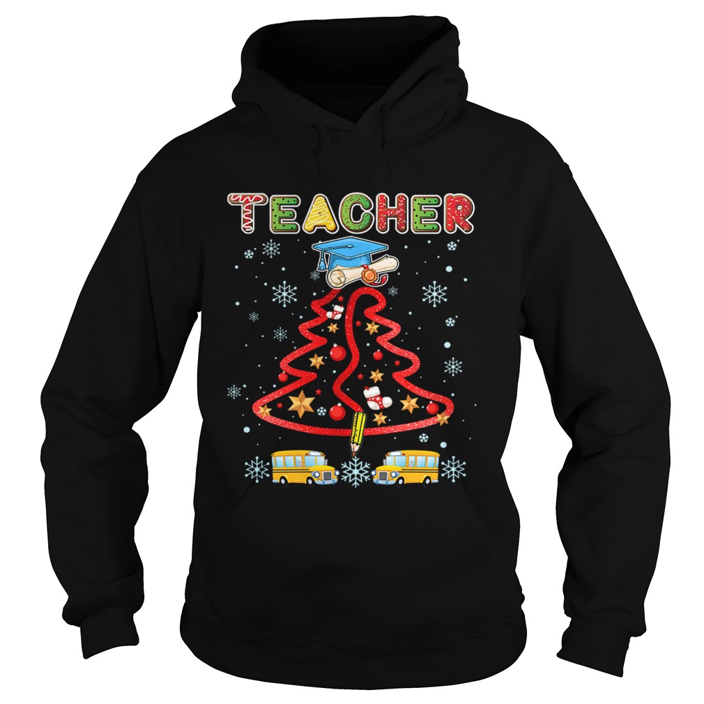 Teacher Christmas Tree Merry Xmas Gift TShirt Hoodie