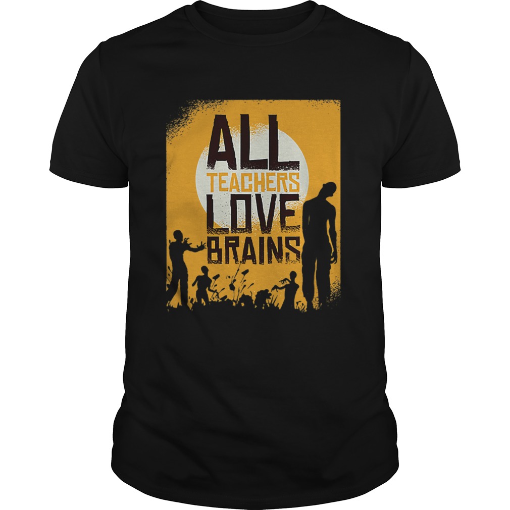 Teacher Loves Brains Zombie Hall Shirt