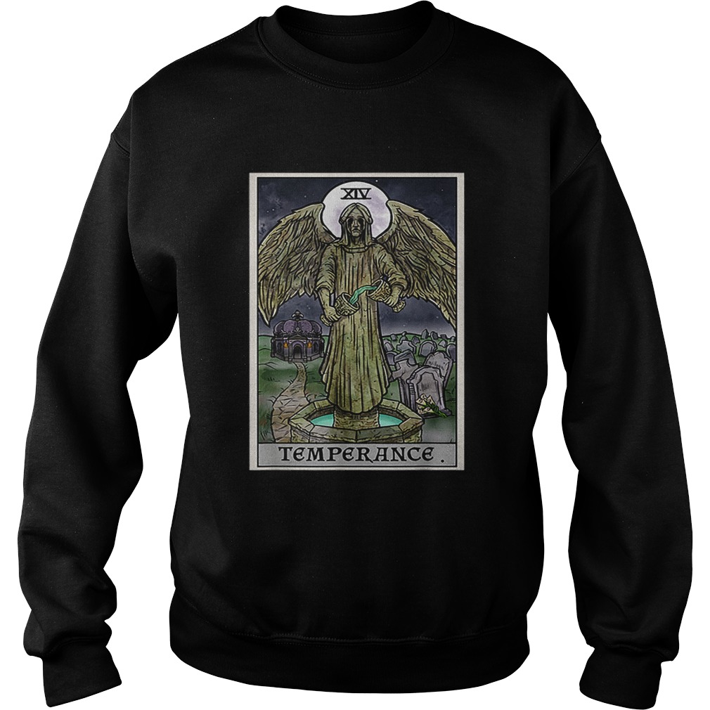 Temperance Tarot Card Gothic Halloween Crying Angel Statue Sweatshirt