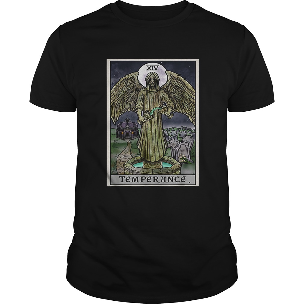 Temperance Tarot Card Gothic Halloween Crying Angel Statue shirt