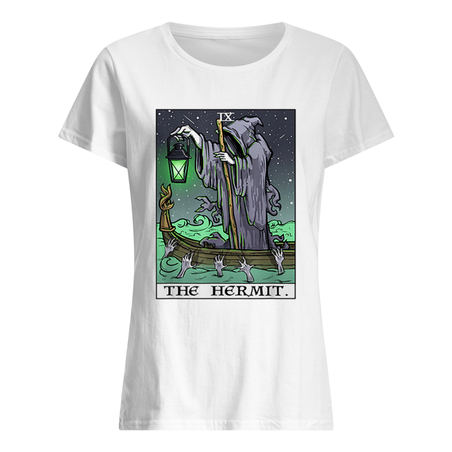 The Hermit Tarot Card Gothic Halloween Grim Reaper Goth Gift Classic Women's T-shirt