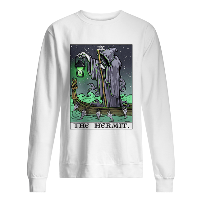 The Hermit Tarot Card Gothic Halloween Grim Reaper Goth Gift Unisex Sweatshirt