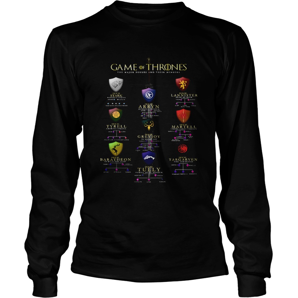 The Major Houses And Their Members Game Of Thrones LongSleeve