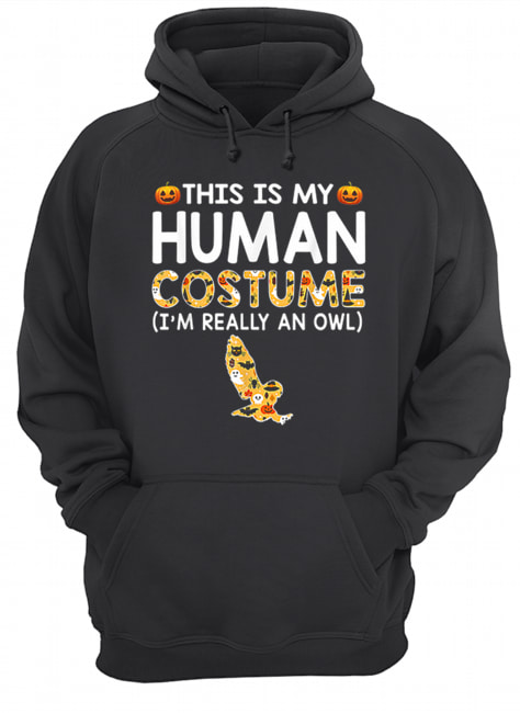 This is My Human Costume Halloween Owl Gift Unisex Hoodie