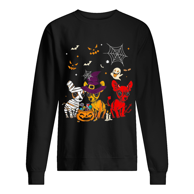 Three Chihuahuas Funny Halloween Gift For Women Unisex Sweatshirt