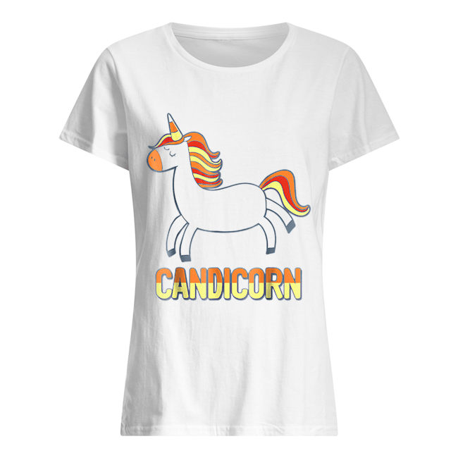 Top Cute Candicorn Halloween Candy Corn Unicorn Classic Women's T-shirt