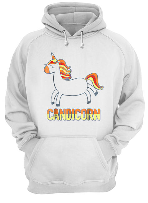 Top Cute Candicorn Halloween Candy Corn Unicorn Unisex Hoodie