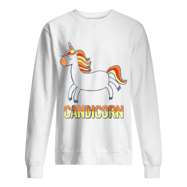 Top Cute Candicorn Halloween Candy Corn Unicorn Unisex Sweatshirt