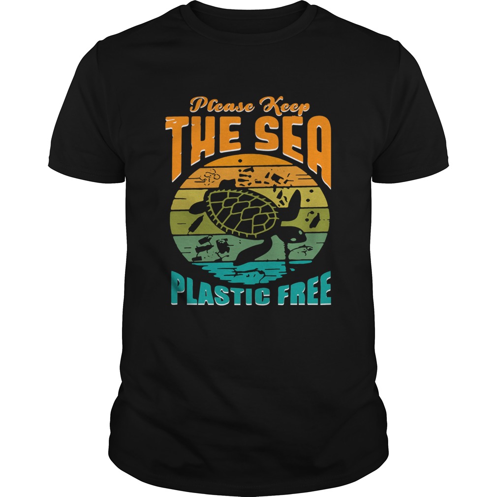 Turtle please keep the sea plastic free vintage shirt