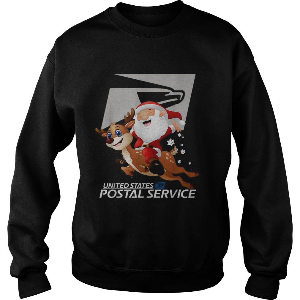 United States Postal Service Santa Claus riding Reindeer Christmas Sweatshirt
