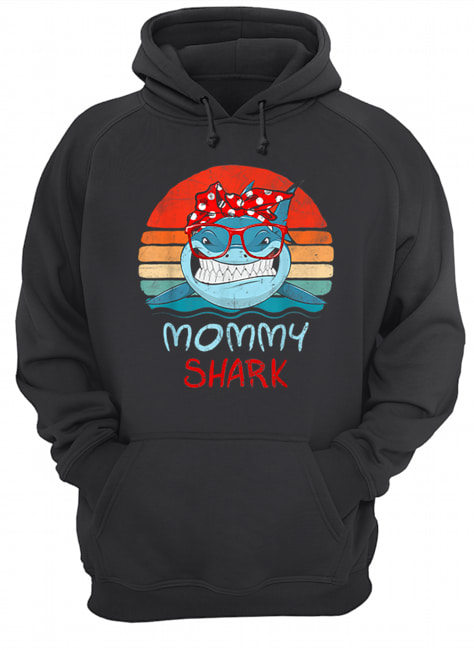 Vintage Retro Mommy Sharks Glasses Shirt Unisex Hoodie