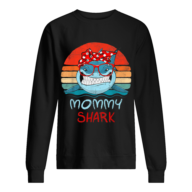 Vintage Retro Mommy Sharks Glasses Shirt Unisex Sweatshirt