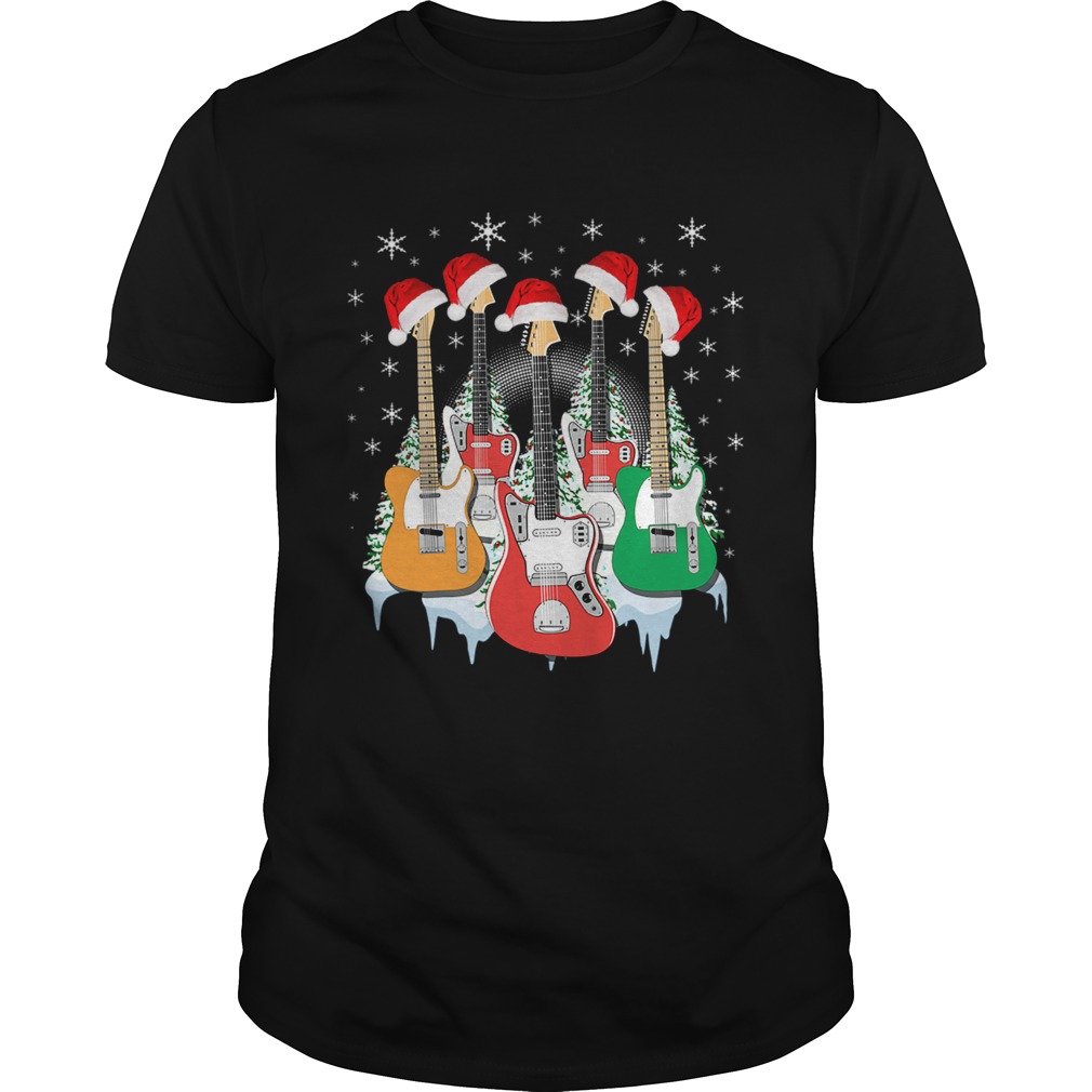 Vitage Guitar Christmas Tshirt