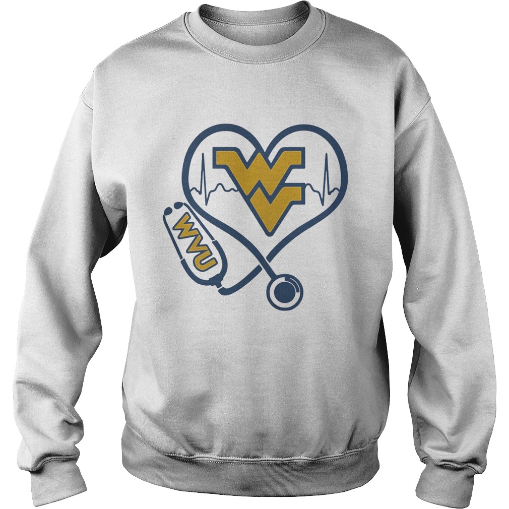 West Virginia Mountaineers football nurse stethoscope love heartbeat Sweatshirt