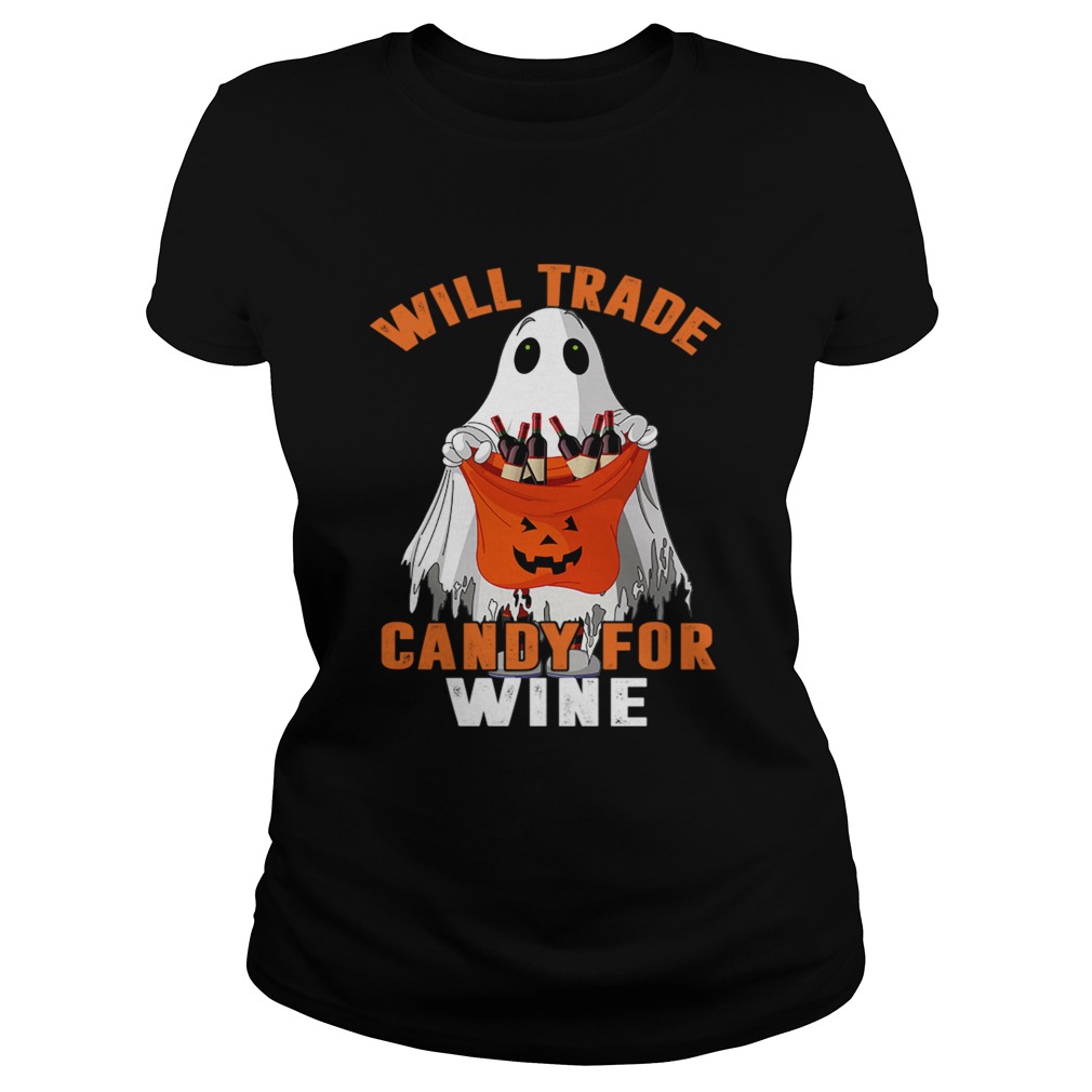 Will Trade Candy For Wine Funny Wine Lover TShirt Classic Ladies