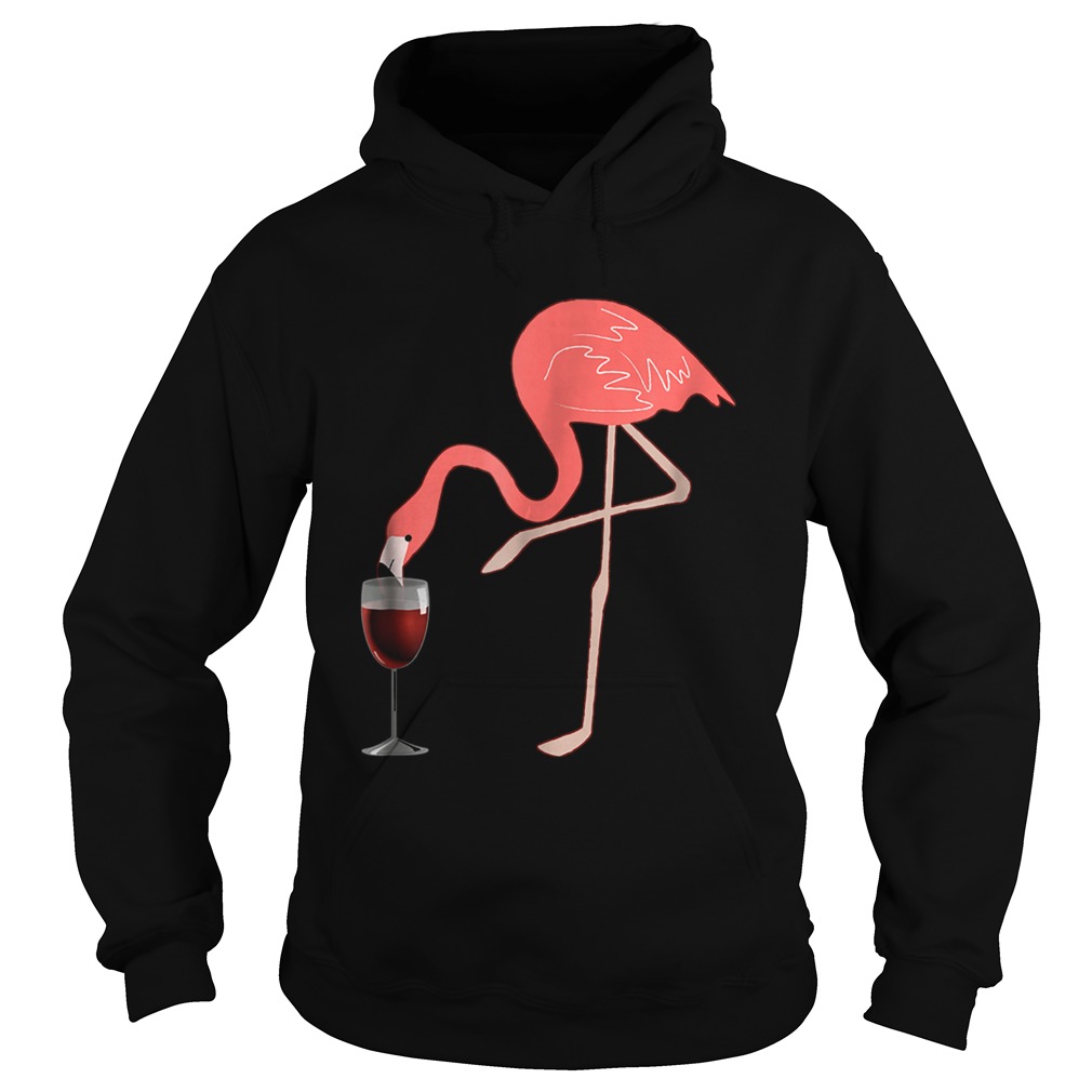 Wine Lovers Pink Flamingo Fun Party TShirt Hoodie