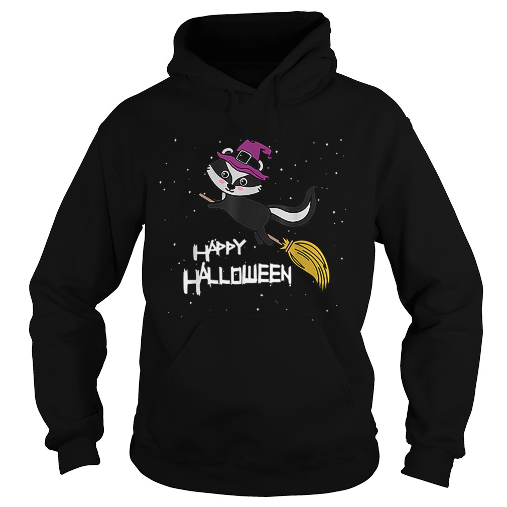 Witch Skunk Flying Broomstick Costume Cute Halloween Gift Hoodie