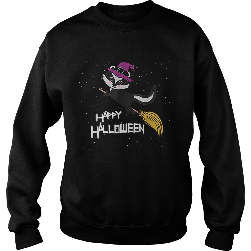 Witch Skunk Flying Broomstick Costume Cute Halloween Gift Sweatshirt