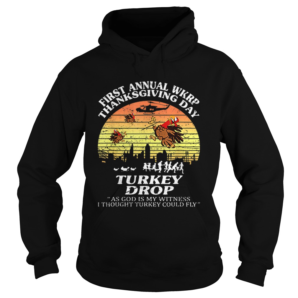 Wkrp Turkey Drop Thanksgiving As God Is My Witness Vintage Hoodie