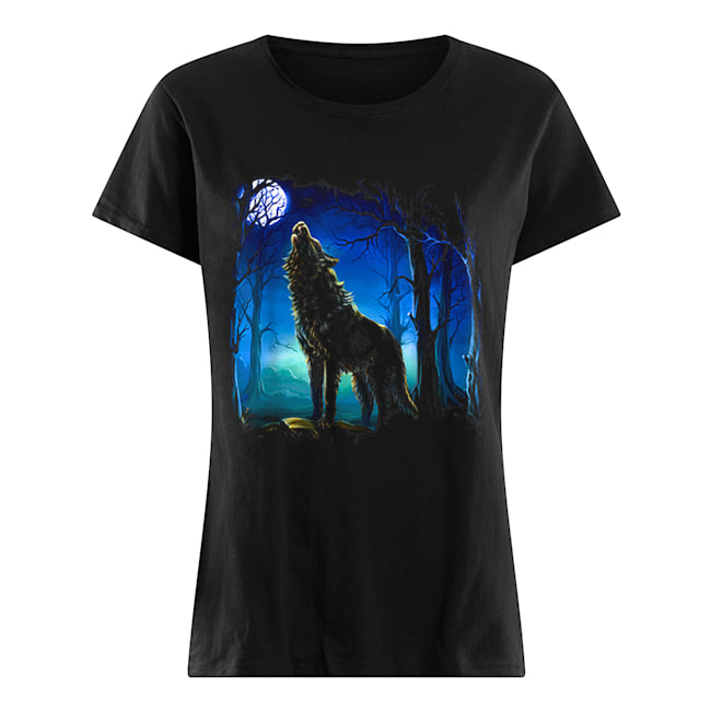 Wolf galaxy Moon Classic Women's T-shirt